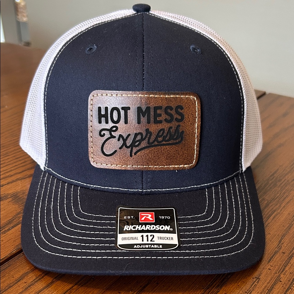 Richardson 112 Navy and White Trucker Hat with Patch